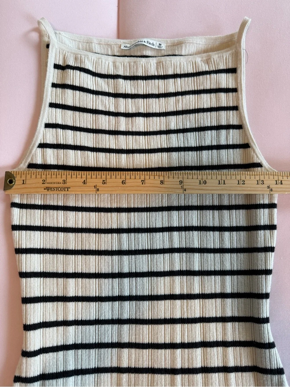 Abercrombie & Fitch Striped High Neck Ribbed Maxi Dress, Size M, Great Condition